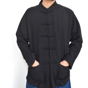 Men's Black Button-Up Jacket Size M